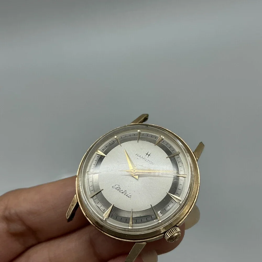Vintage Hamilton Electric Mens Watch 32mm 10K RGP For Parts Repair Not Running
